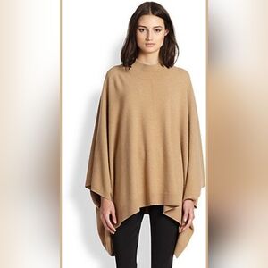 Theory Women's Camel Florencia Lorrywash Wool Blend Poncho Sweater - Size M-L